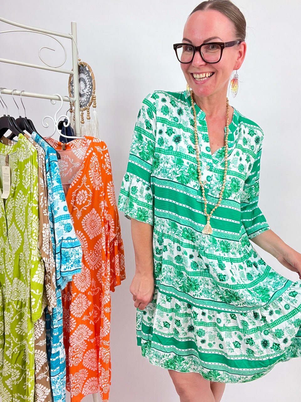 Kleid Tunika Morgentau Grün - FROLLEIN KÄTHE Shop