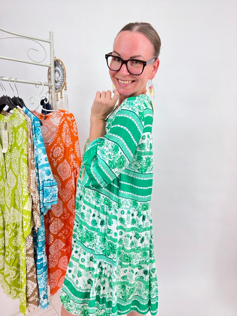 Kleid Tunika Morgentau Grün - FROLLEIN KÄTHE Shop