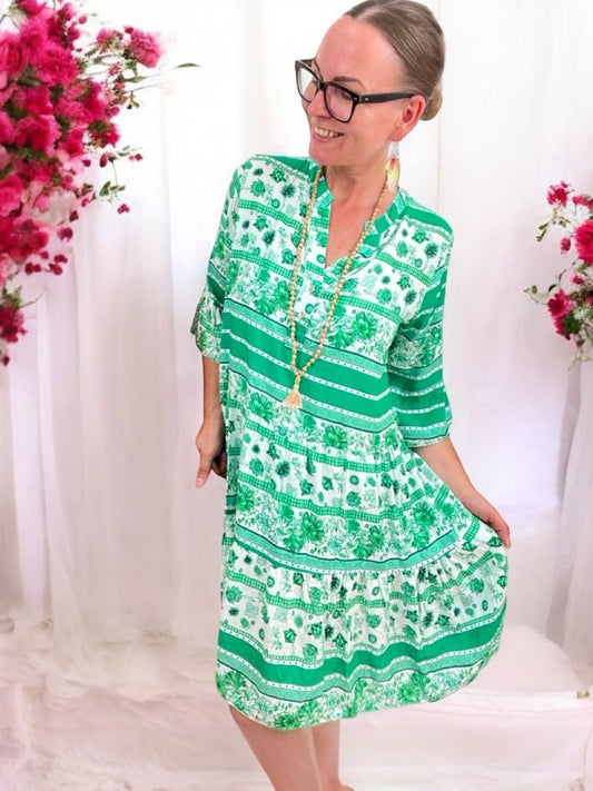 Kleid Tunika Morgentau Grün - FROLLEIN KÄTHE Shop