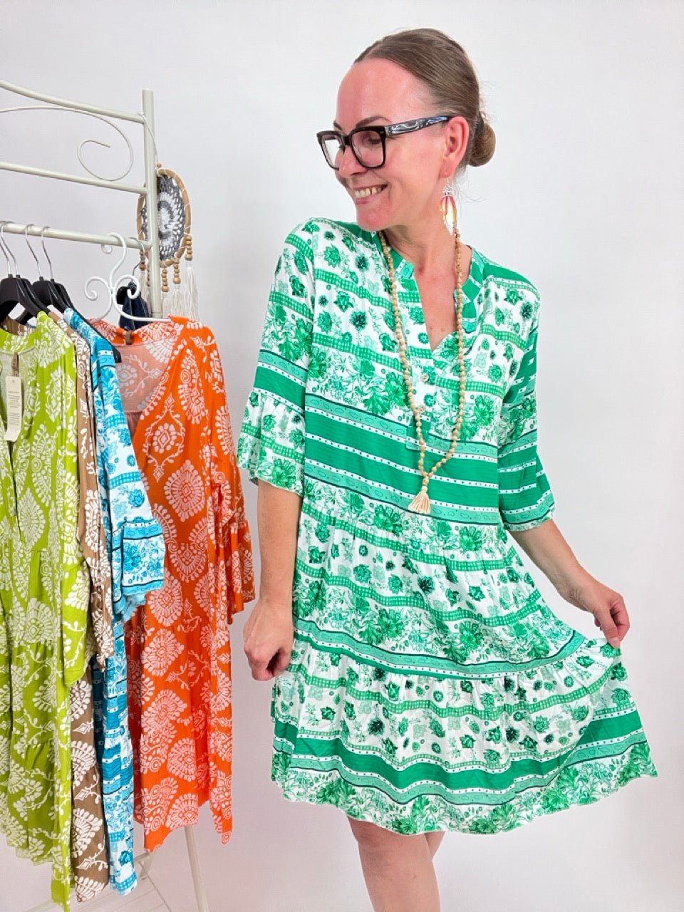 Kleid Tunika Morgentau Grün - FROLLEIN KÄTHE Shop