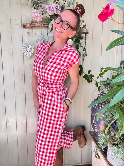 Kleid Vichy Rot Weiß - FROLLEIN KÄTHE Shop