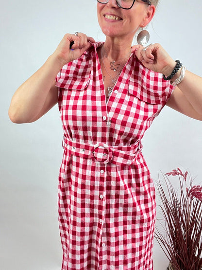 Kleid Vichy Rot Weiß - FROLLEIN KÄTHE Shop