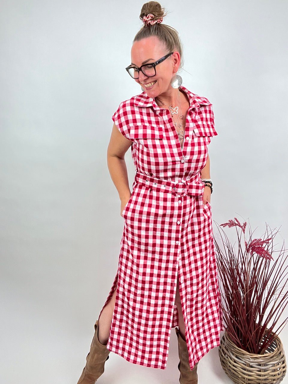 Kleid Vichy Rot Weiß - FROLLEIN KÄTHE Shop
