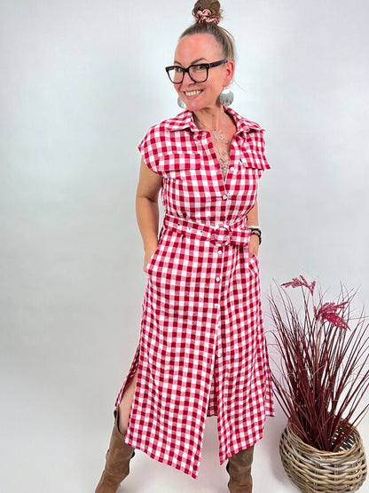 Kleid Vichy Rot Weiß - FROLLEIN KÄTHE Shop