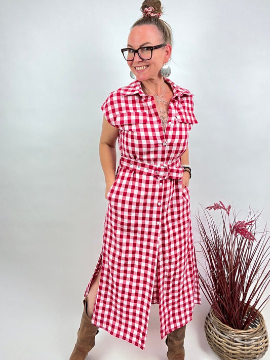 Kleid Vichy Rot Weiß - FROLLEIN KÄTHE Shop