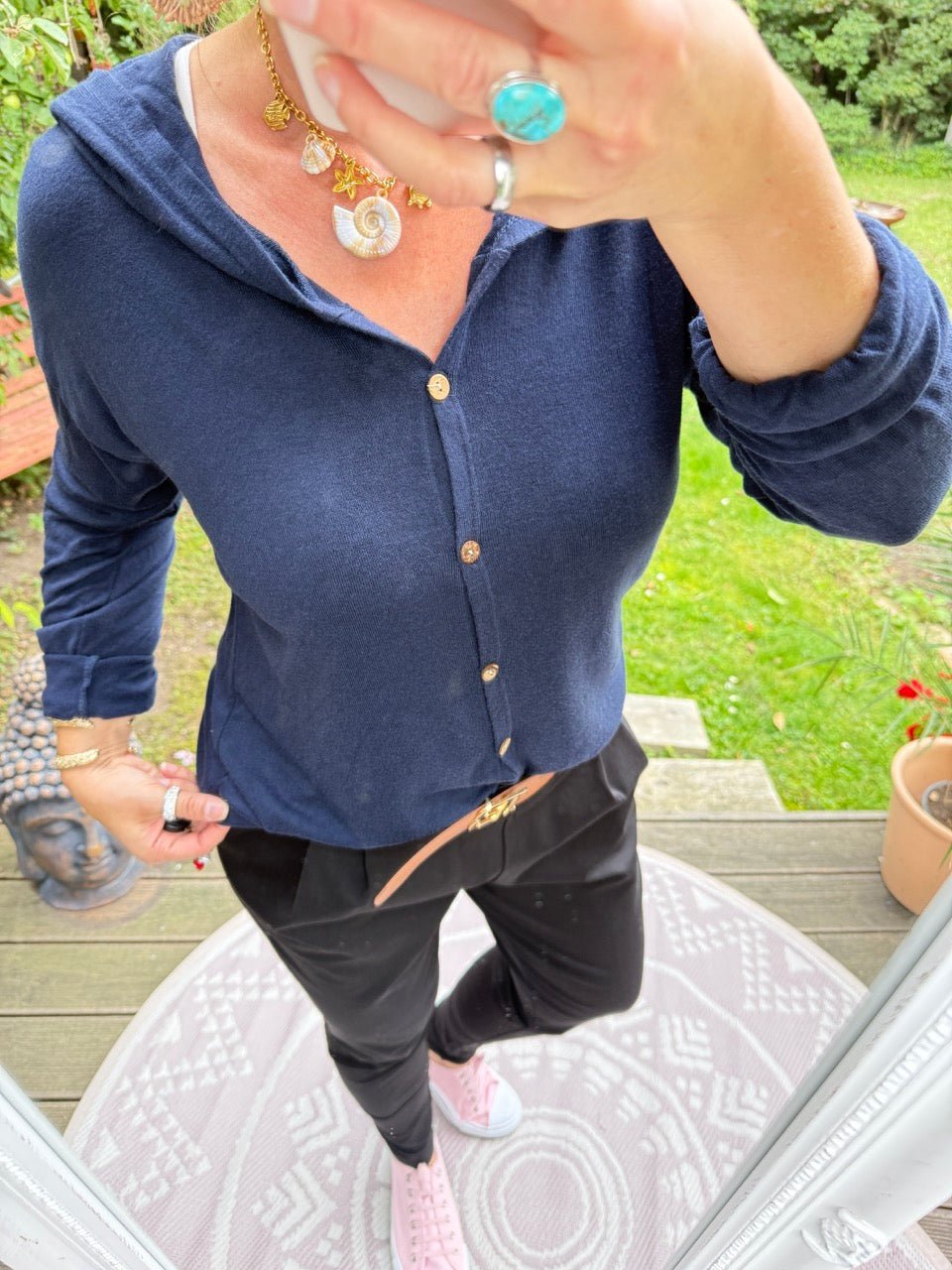 Langarm Shirt Lori Blau - FROLLEIN KÄTHE Shop