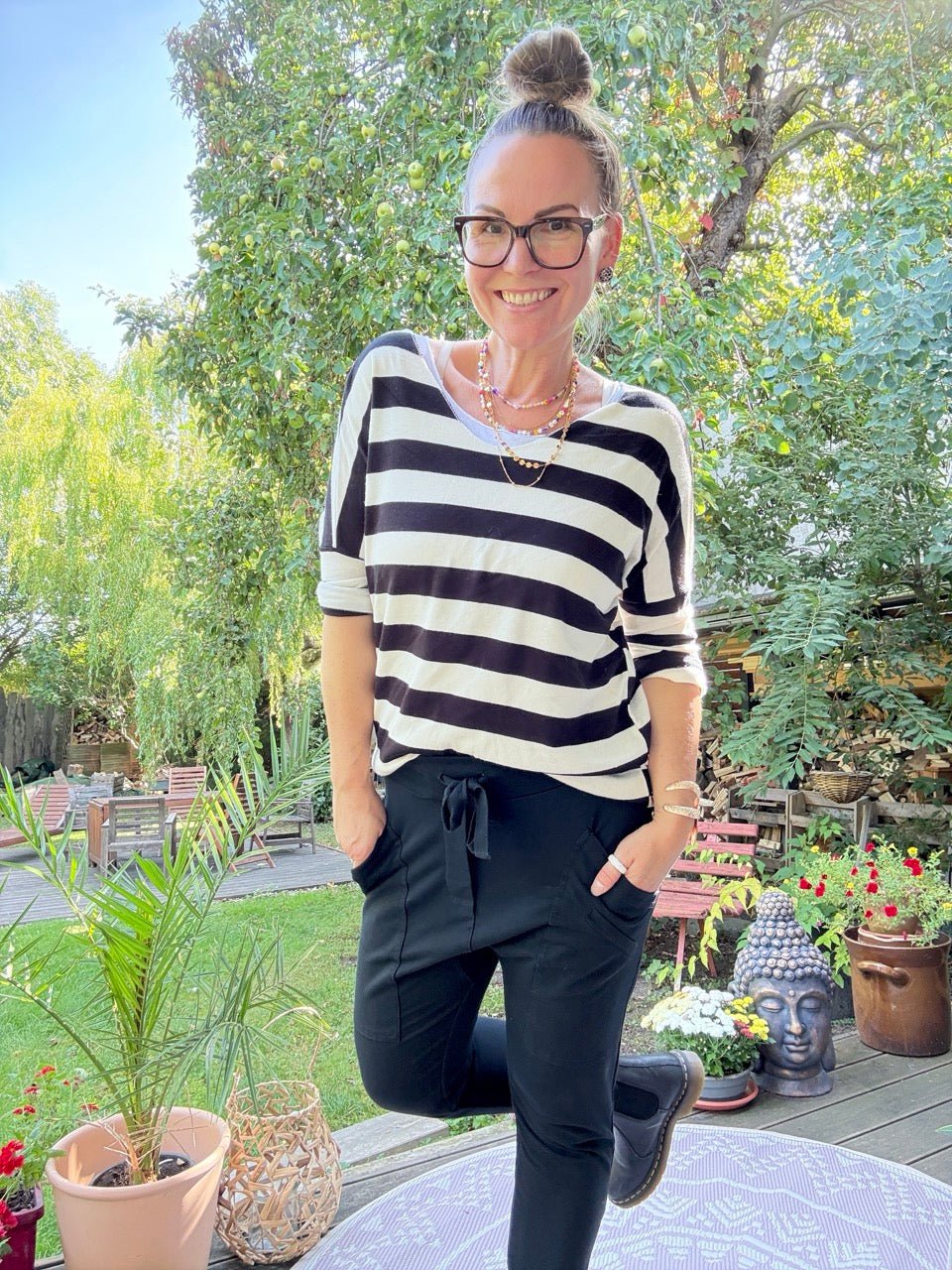 Langarm Shirt Schwarz Weiß - FROLLEIN KÄTHE Shop