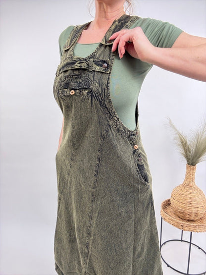 Latzkleid Stonewash Khaki - FROLLEIN KÄTHE Shop
