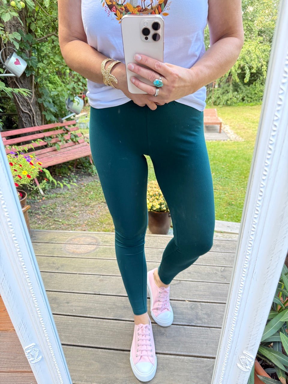 Leggings Basic Star Tannengrün - FROLLEIN KÄTHE Shop