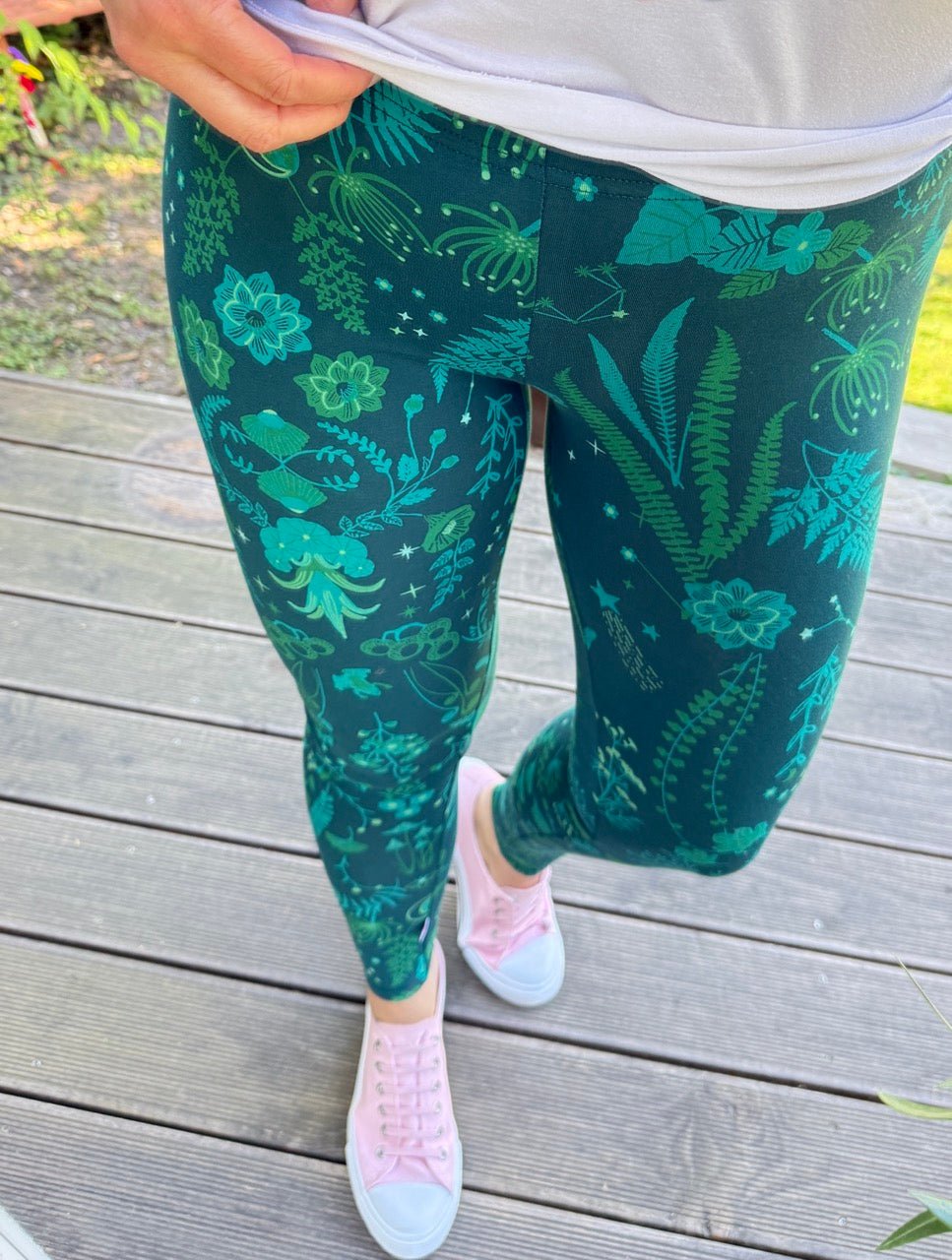 Leggings Fantasy Garden Türkis - FROLLEIN KÄTHE Shop