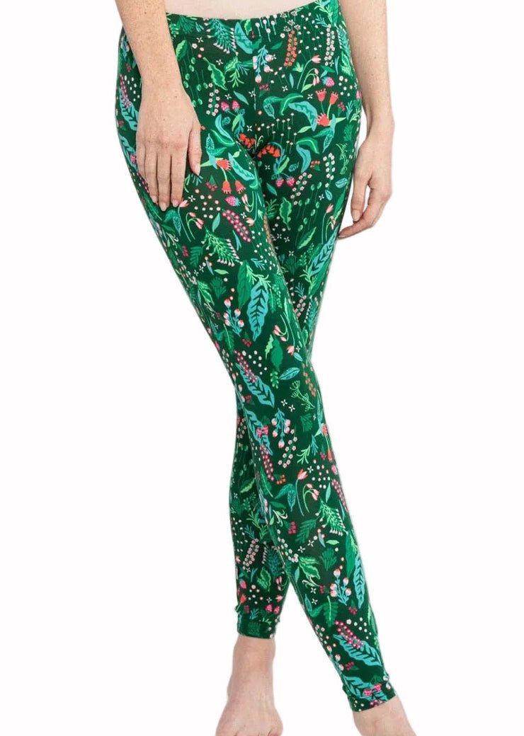 Leggings Flower Power Grün - FROLLEIN KÄTHE Shop