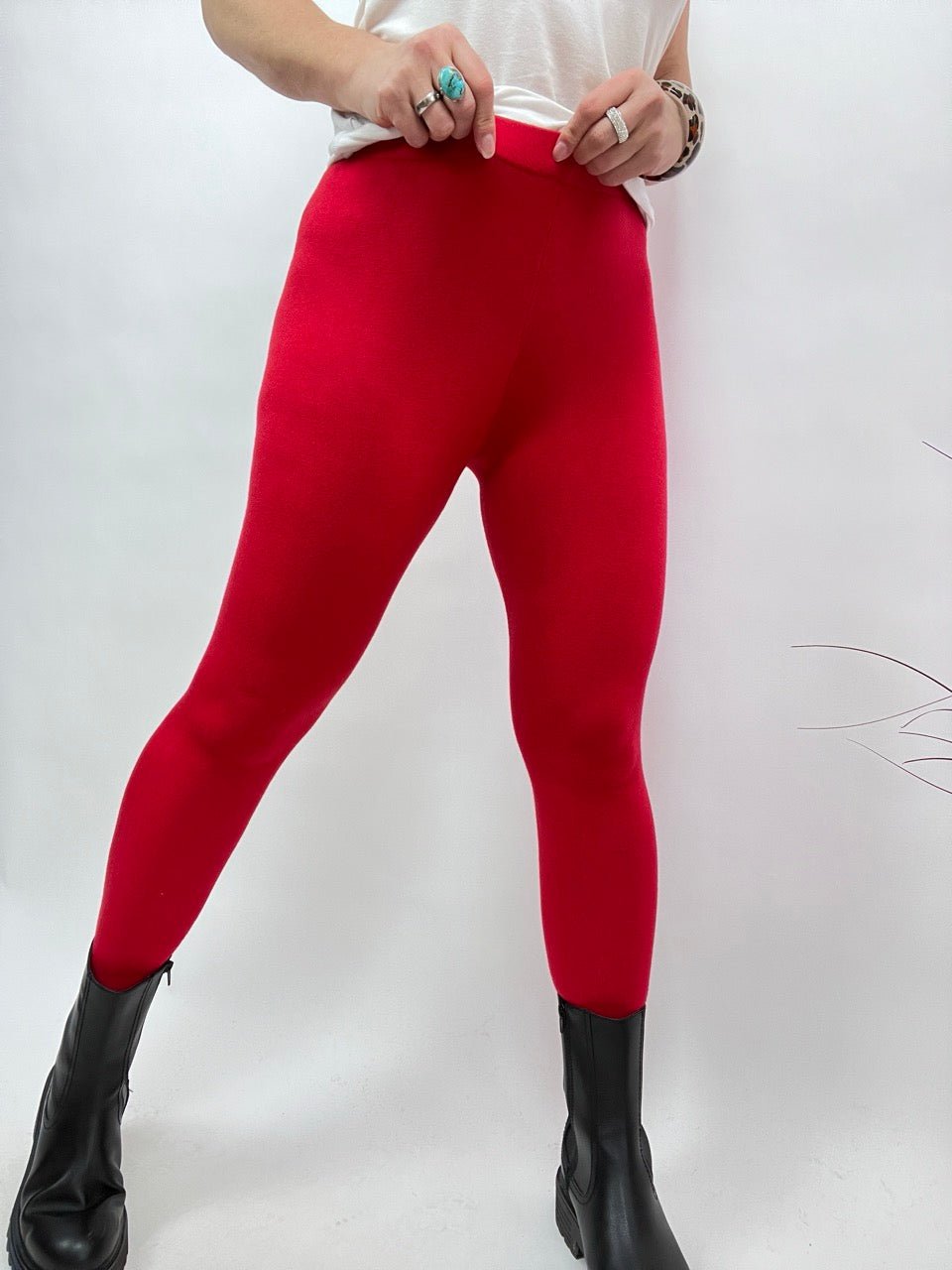 Leggings Strickschick Rot - FROLLEIN KÄTHE Shop