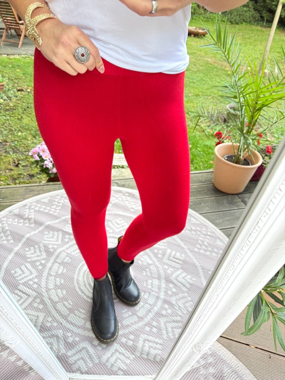 Leggings Strickschick Rot - FROLLEIN KÄTHE Shop