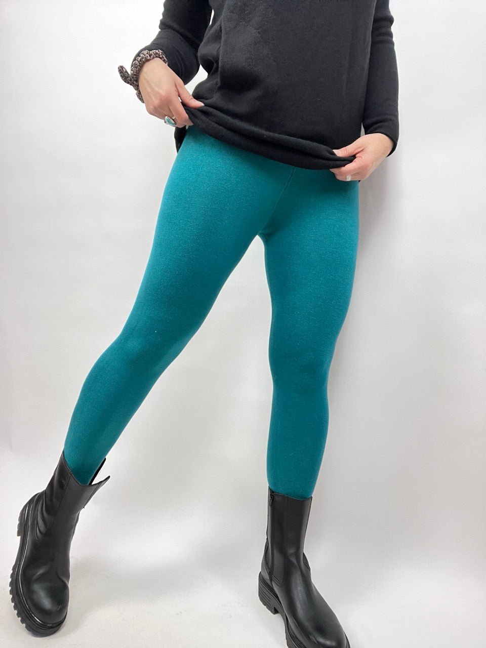 Leggings Strickschick Türkis - FROLLEIN KÄTHE Shop