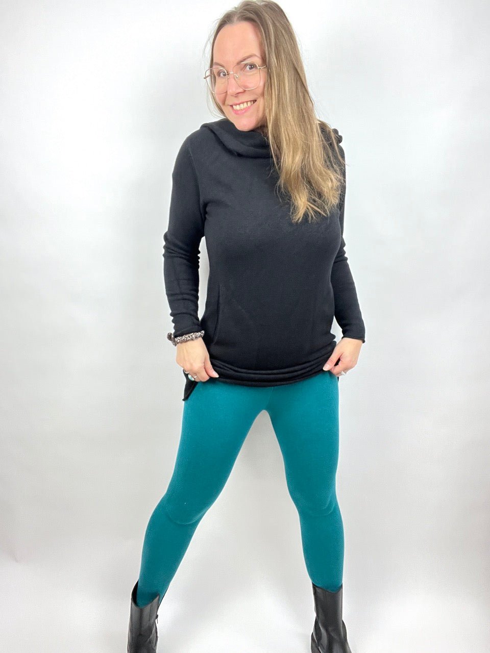 Leggings Strickschick Türkis - FROLLEIN KÄTHE Shop