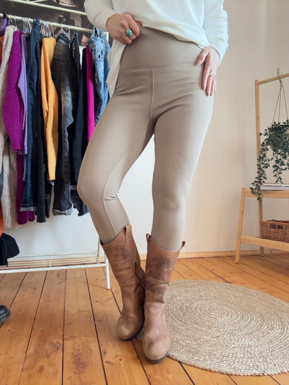 Leggings Thermo Taillenhose Cream - FROLLEIN KÄTHE Shop