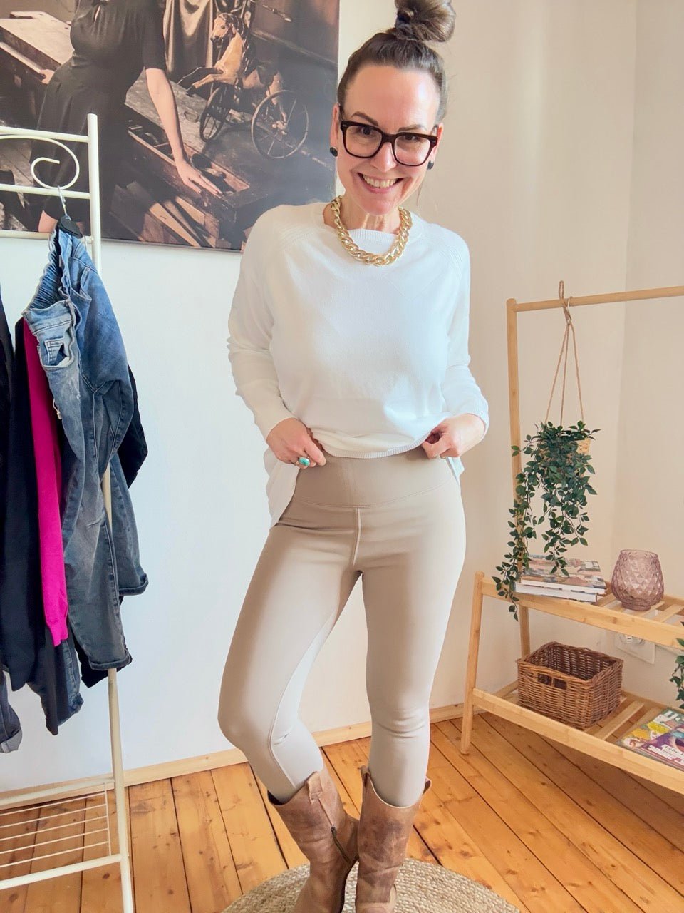 Leggings Thermo Taillenhose Cream - FROLLEIN KÄTHE Shop