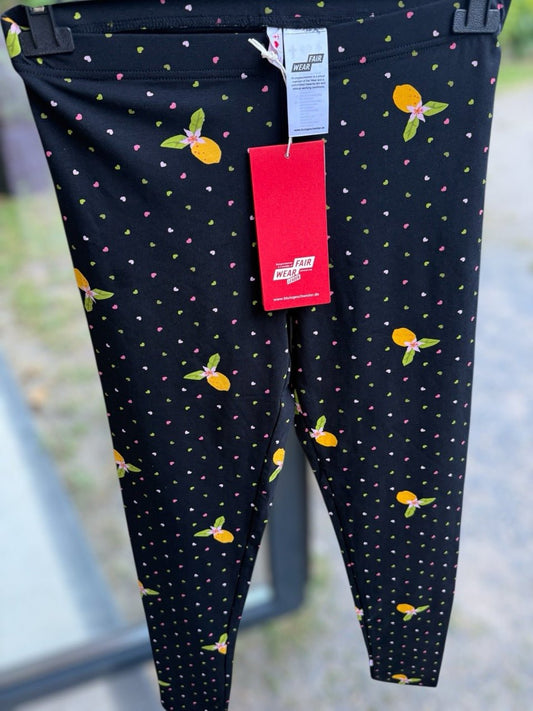 Leggings Zitrone Schwarz - FROLLEIN KÄTHE Shop