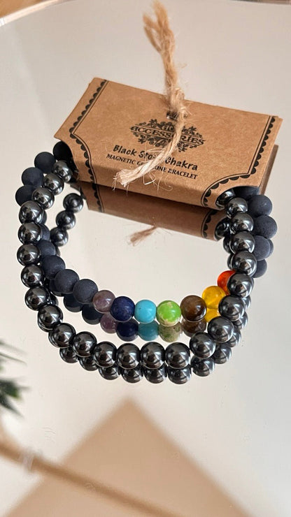 Magnetarmband Black Stone 2 - teilig - FROLLEIN KÄTHE Shop