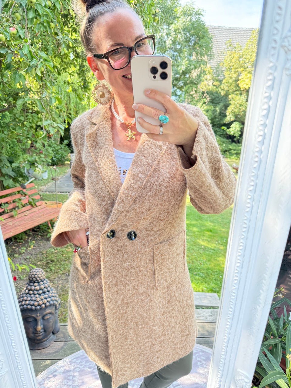 Mantel Jacke Fräulein Flauschig Cappuccino - FROLLEIN KÄTHE Shop