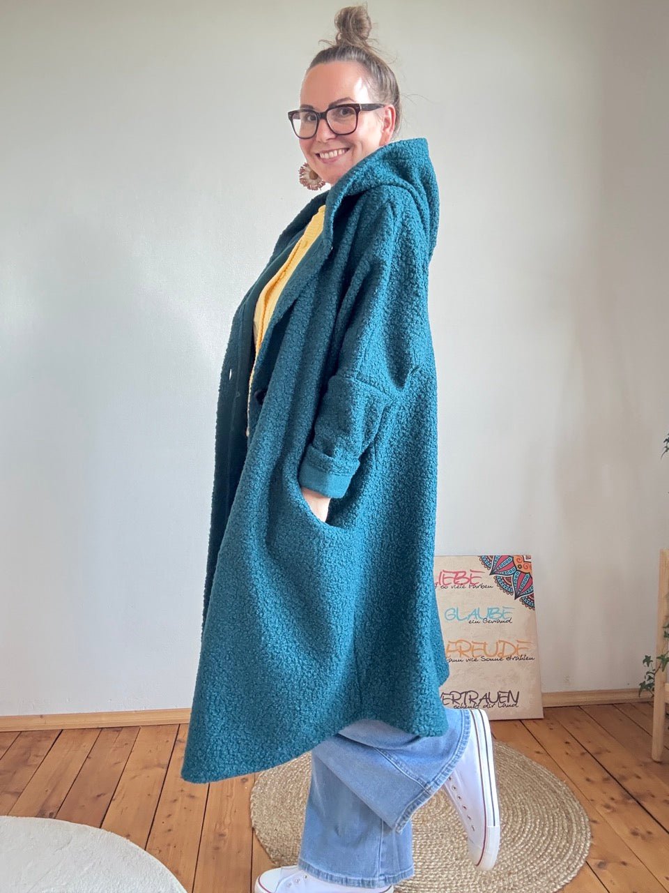 Mantel Jacke Glücksglocke Azurblau - FROLLEIN KÄTHE Shop