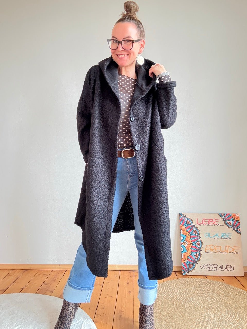 Mantel Jacke Glücksglocke Schwarz - FROLLEIN KÄTHE Shop