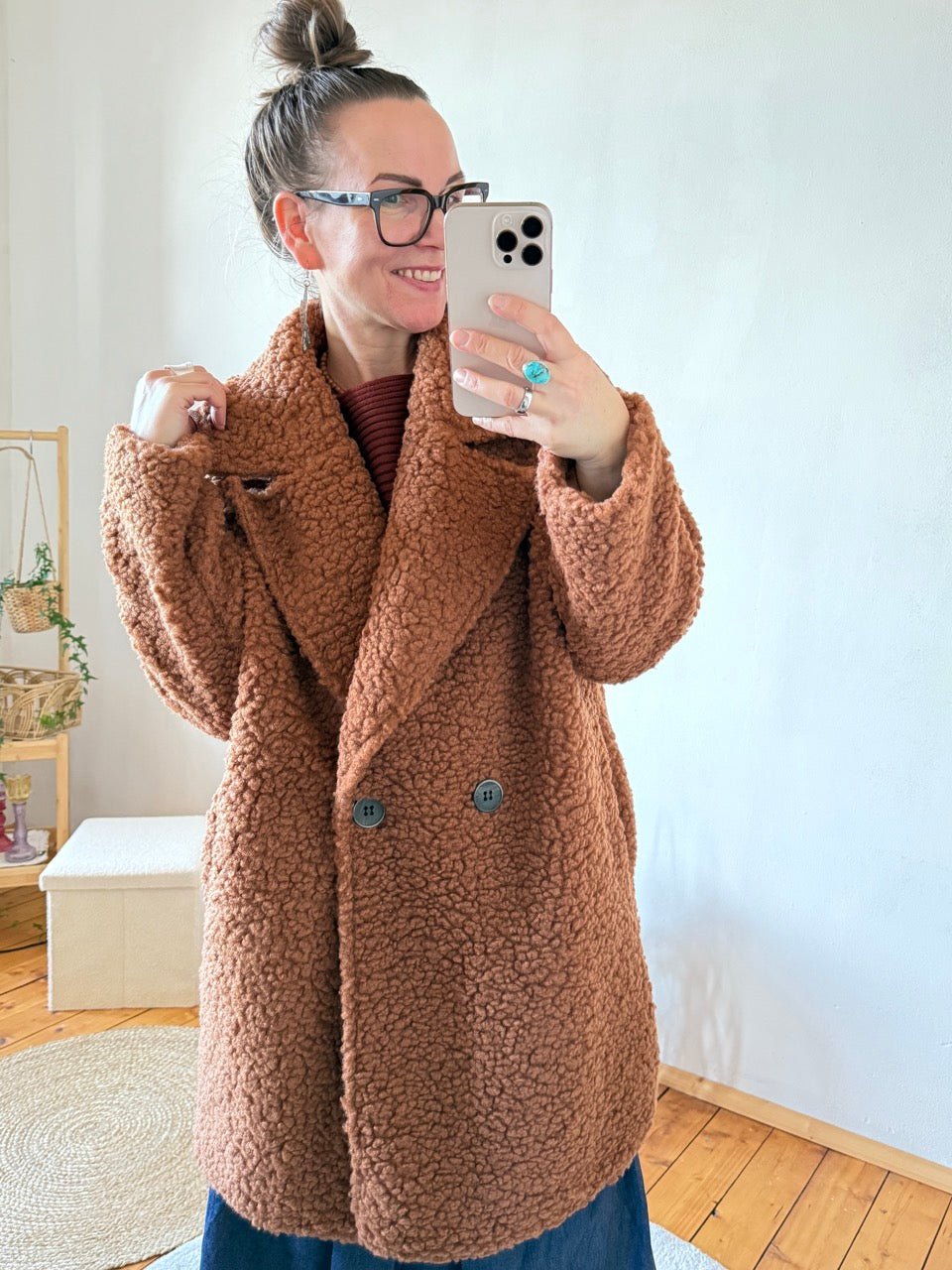 Mantel Jacke Kuschelliese Nugat - FROLLEIN KÄTHE Shop