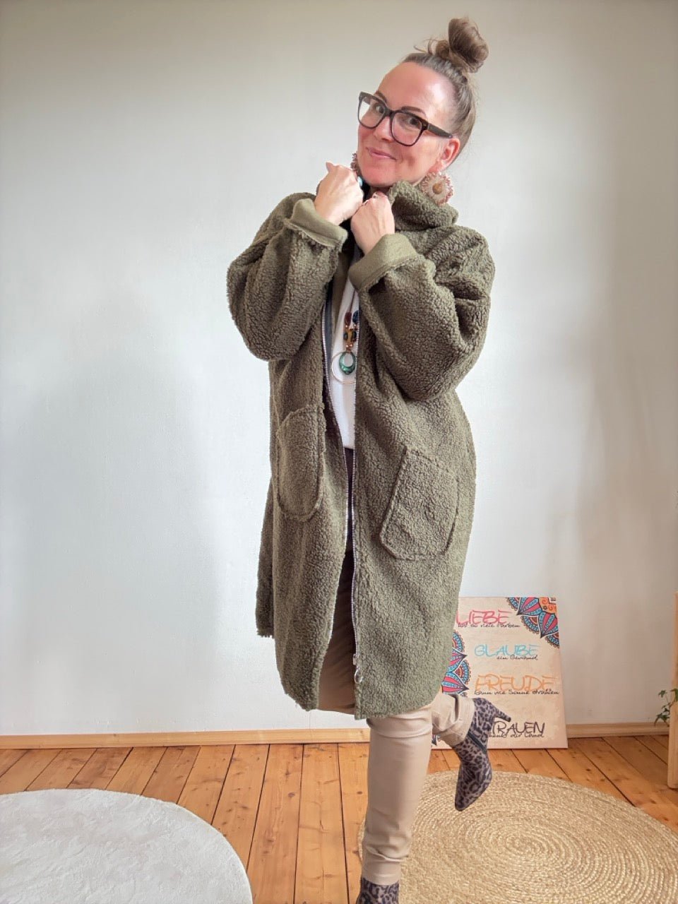 Mantel Jacke Leichte Laune Olive - FROLLEIN KÄTHE Shop