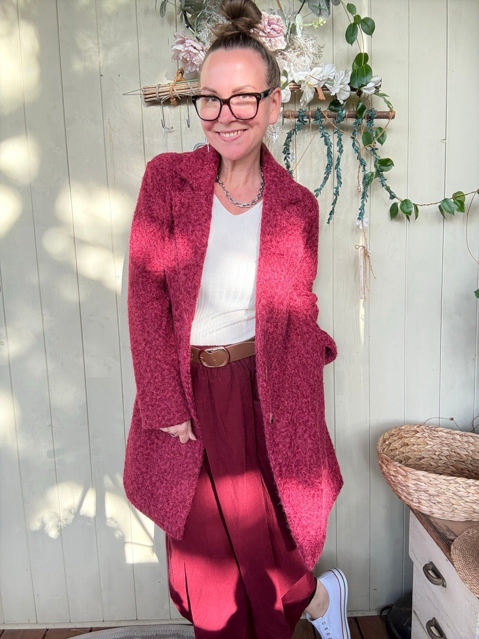 Mantel Jacke Wintertanz Eleganz Cherry / One Size - FROLLEIN KÄTHE Shop