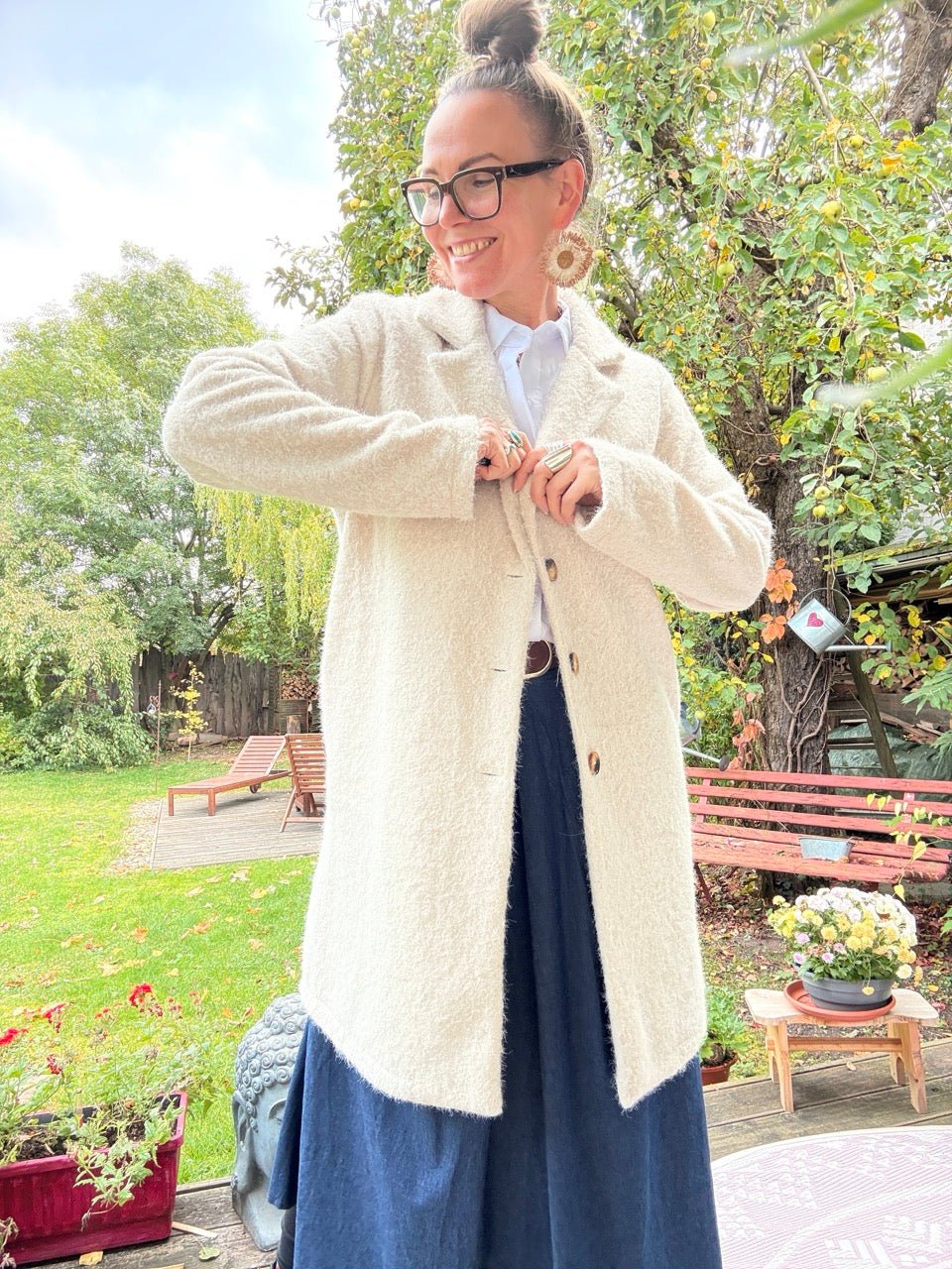 Mantel Jacke Wintertanz Eleganz Wollweiß / One Size - FROLLEIN KÄTHE Shop
