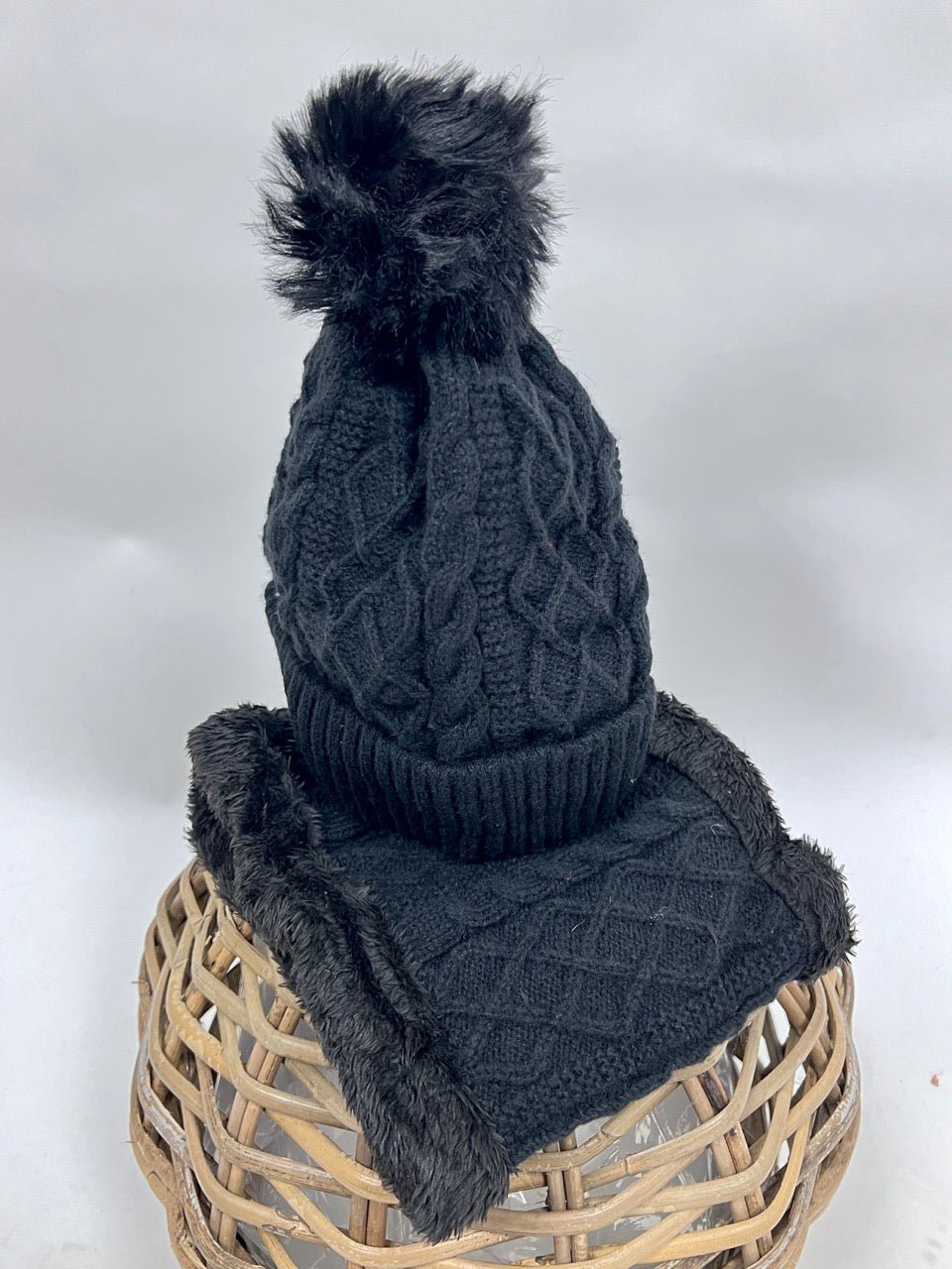 Mütze & Halswärmer Set Schwarz - FROLLEIN KÄTHE Shop