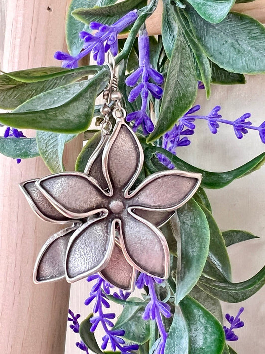 Ohrhänger Blüten Silberfarben aus Zamak - FROLLEIN KÄTHE Shop