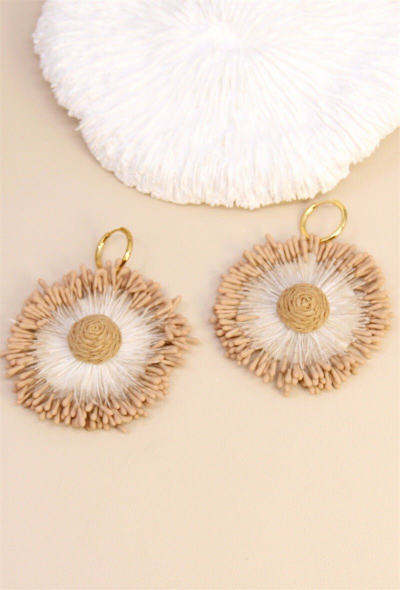 Ohrhänger Raffia Flower - FROLLEIN KÄTHE Shop