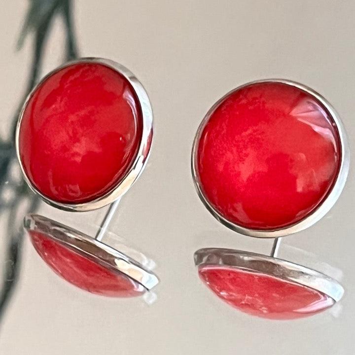 Ohrstecker Kiki Rot Uni 16mm - FROLLEIN KÄTHE Shop