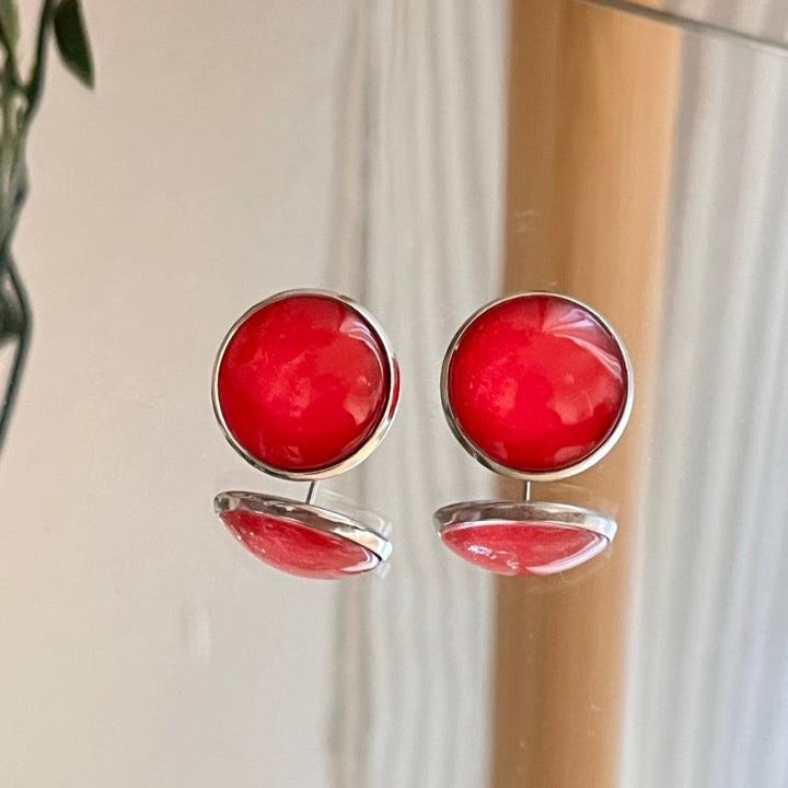 Ohrstecker Kiki Rot Uni 16mm - FROLLEIN KÄTHE Shop