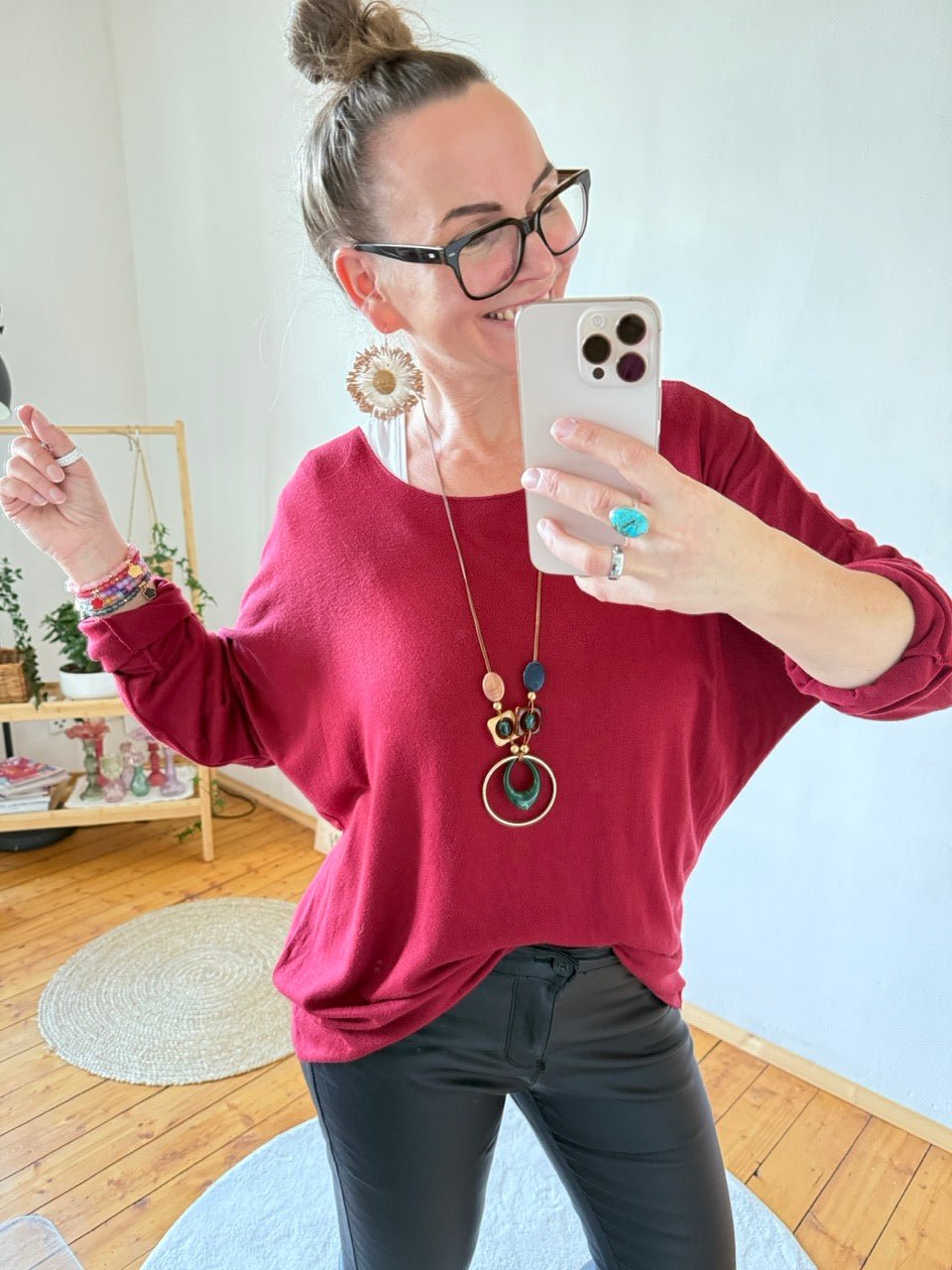 Pulli Bella Cherry mit Kette - FROLLEIN KÄTHE Shop