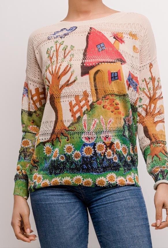 Pulli Bunte Welt - FROLLEIN KÄTHE Shop