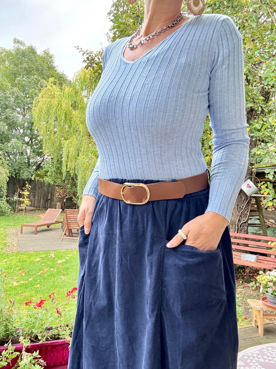 Pulli Cleo Hellblau meliert - FROLLEIN KÄTHE Shop