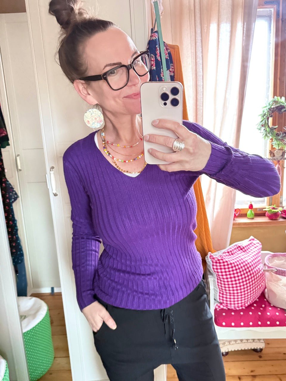 Pulli Cleo Violett - FROLLEIN KÄTHE Shop