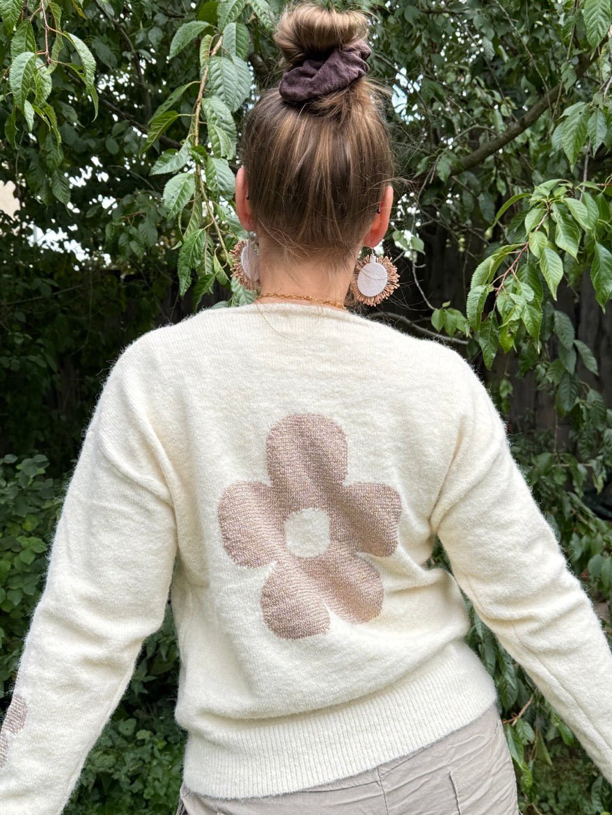 Pulli Cozy Flower Cream - FROLLEIN KÄTHE Shop