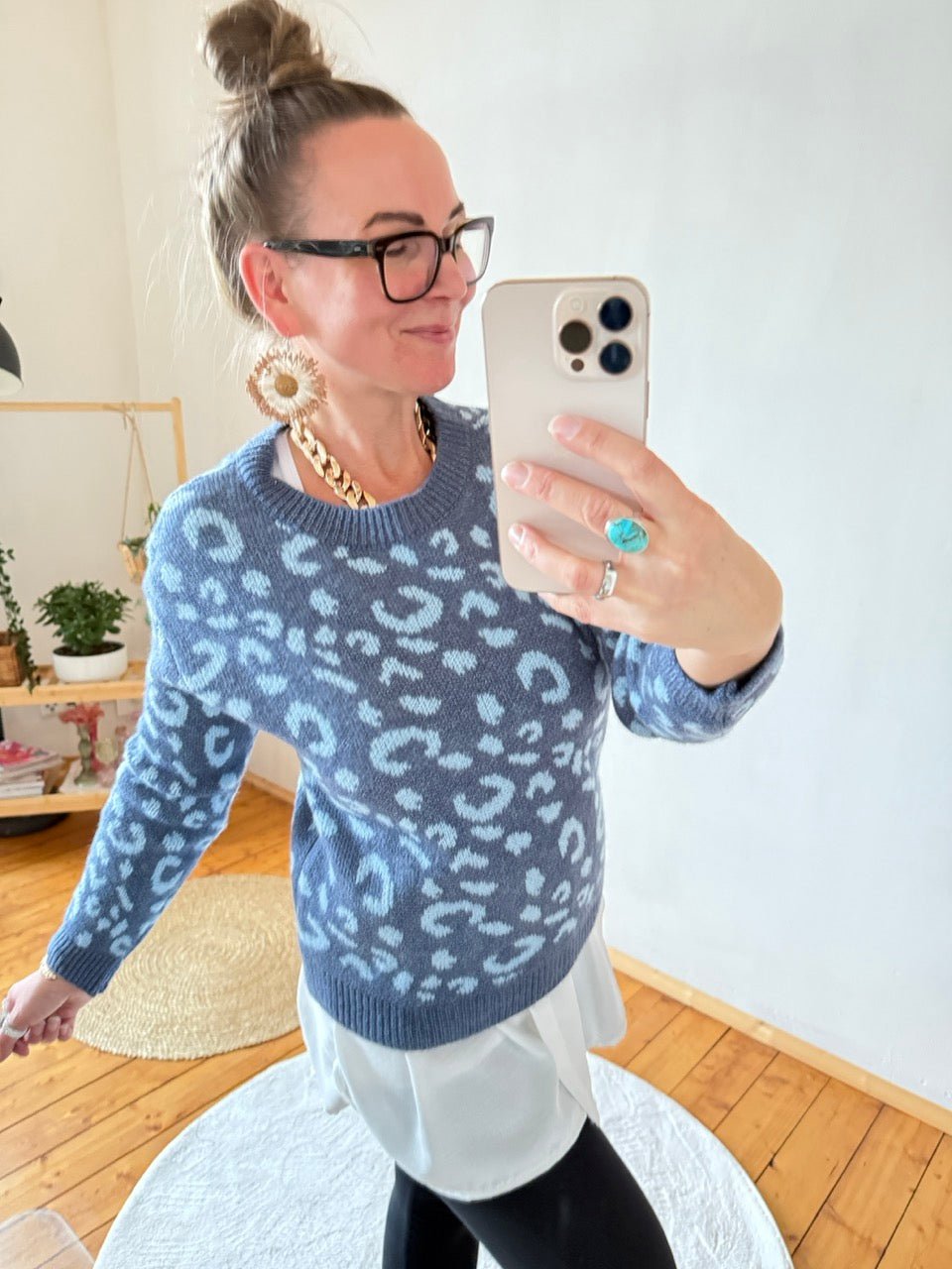 Pulli Cozy Leo Blau - FROLLEIN KÄTHE Shop
