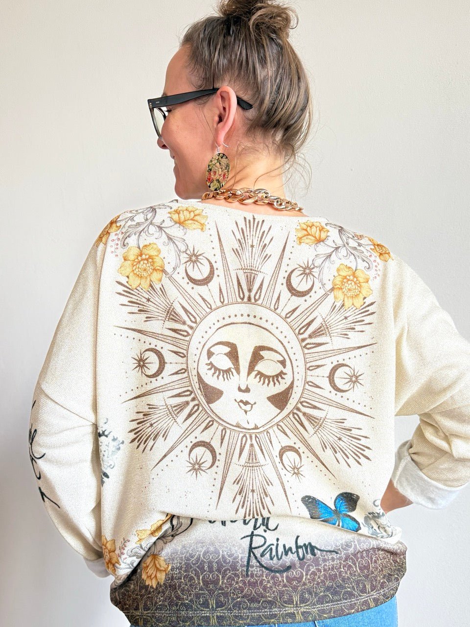 Pulli Frida Beige Lurex - FROLLEIN KÄTHE Shop