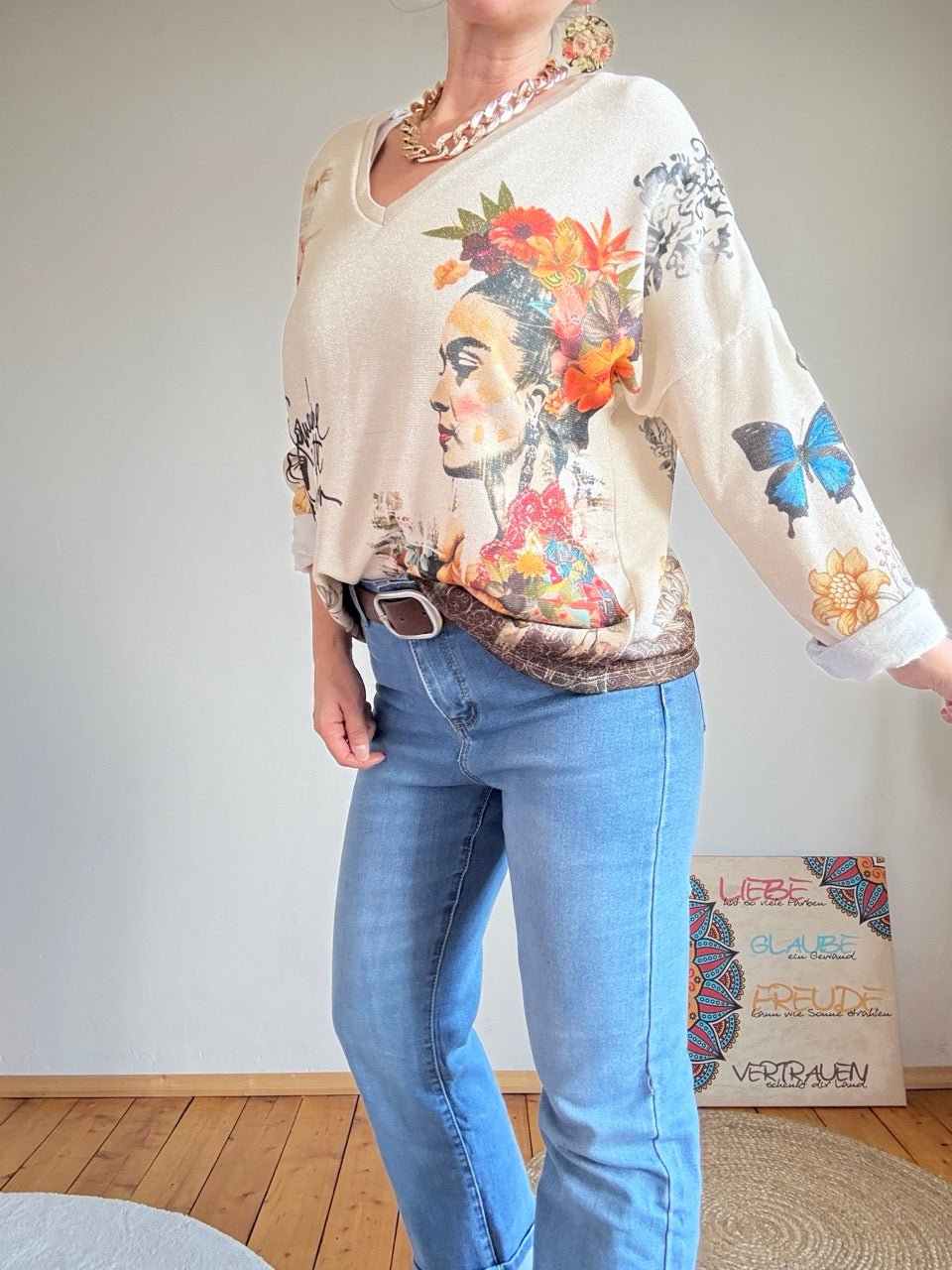 Pulli Frida Beige Lurex - FROLLEIN KÄTHE Shop