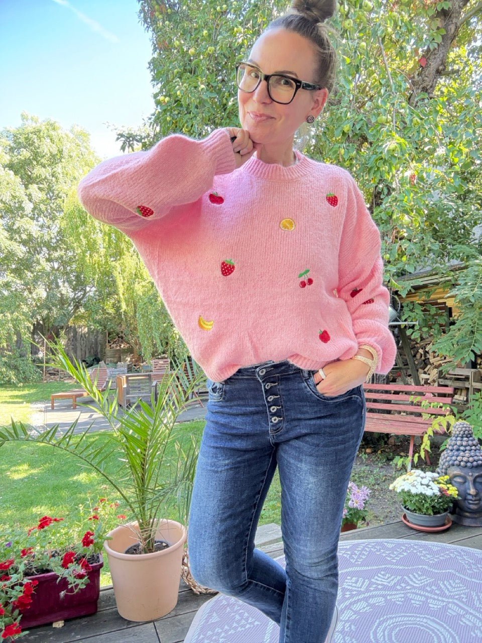 Pulli Fruit Rose Langarm - FROLLEIN KÄTHE Shop