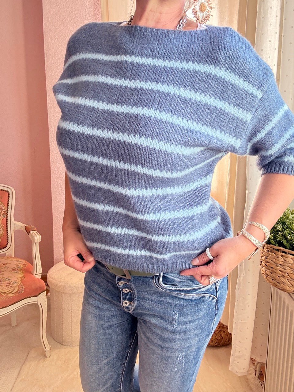 Pulli Good Day Blau - FROLLEIN KÄTHE Shop