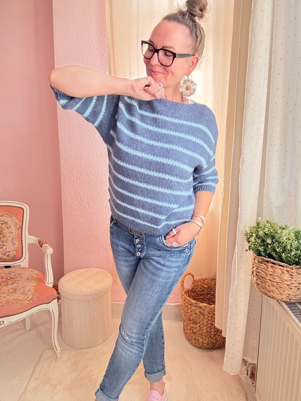 Pulli Good Day Blau - FROLLEIN KÄTHE Shop