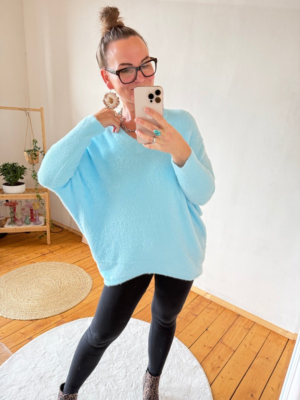 Pulli Herzmoment Himmelblau - FROLLEIN KÄTHE Shop