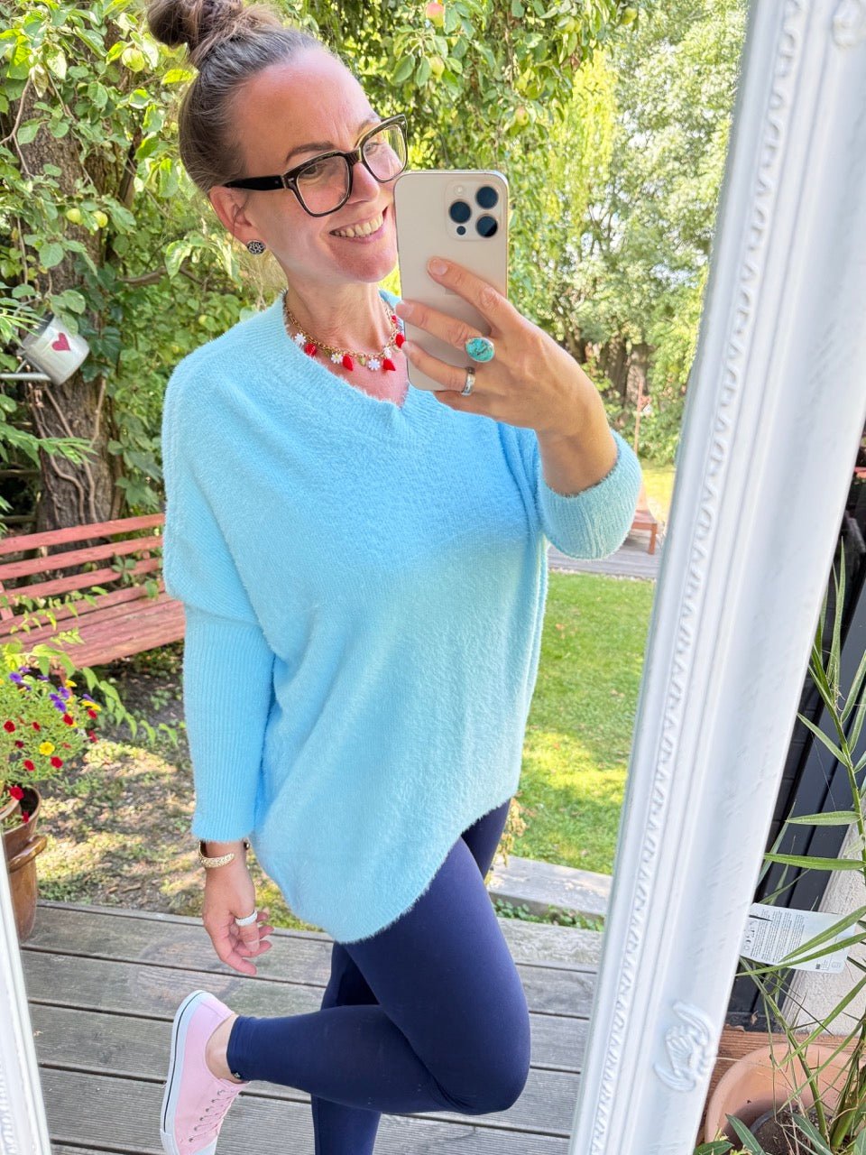Pulli Herzmoment Himmelblau - FROLLEIN KÄTHE Shop