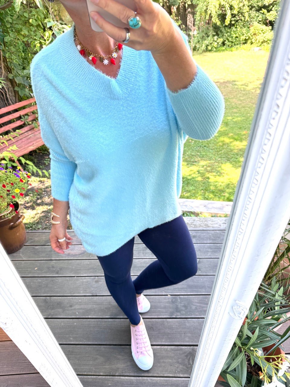 Pulli Herzmoment Himmelblau - FROLLEIN KÄTHE Shop
