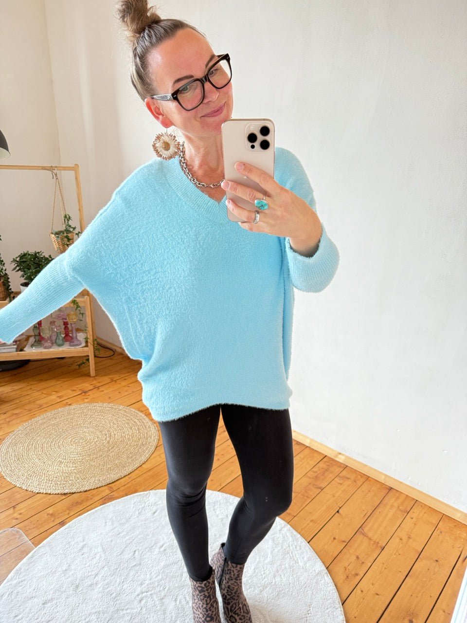Pulli Herzmoment Himmelblau - FROLLEIN KÄTHE Shop
